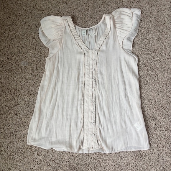 Joie Tops - Joie Cream Ruffle Sleeve Top size m